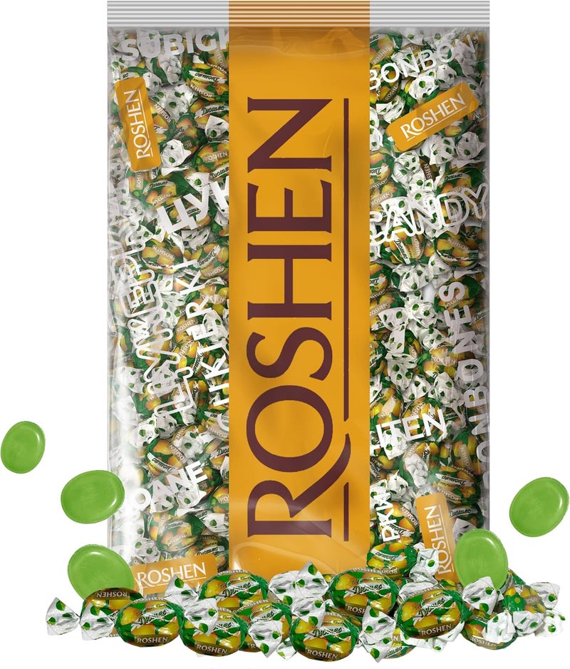 Roshen حلوى روشن دوقة الكمثرى الصلبة، كوشير وحلال، 1 كجم حلوى بالجملة - Image 1